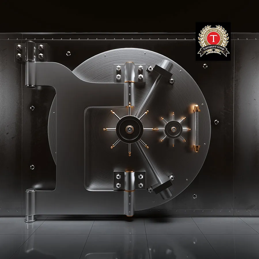 Secure custody — Transguard vault with Lloyd's-backed insurance